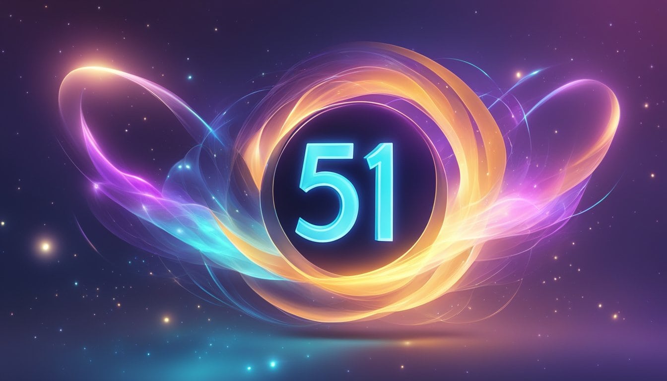 A glowing universal symbol hovers above the number 515, surrounded by ethereal light and energy