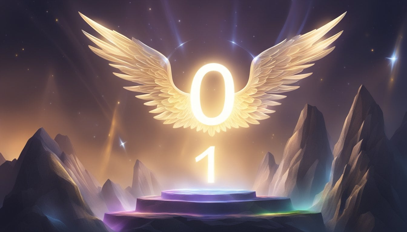 A glowing angel number 616 hovers above the concept of material success. Rays of light emanate from the number, illuminating the surrounding area