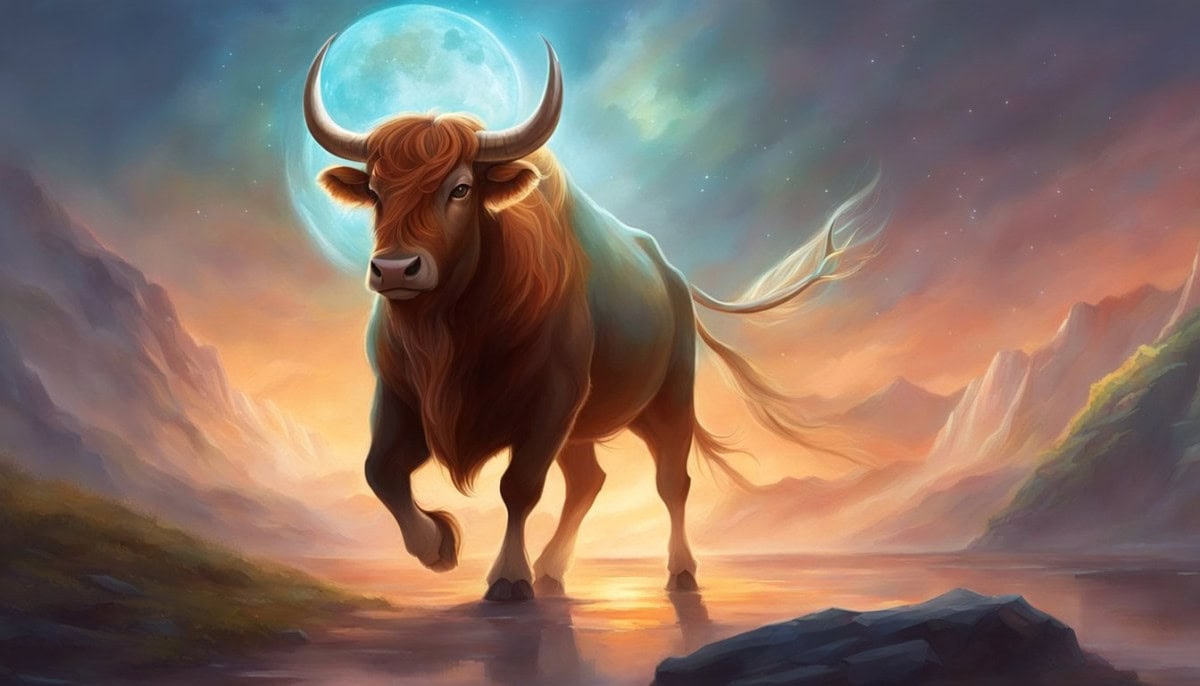 A strong ox confidently leads a team in a professional setting, displaying traits of determination and reliability